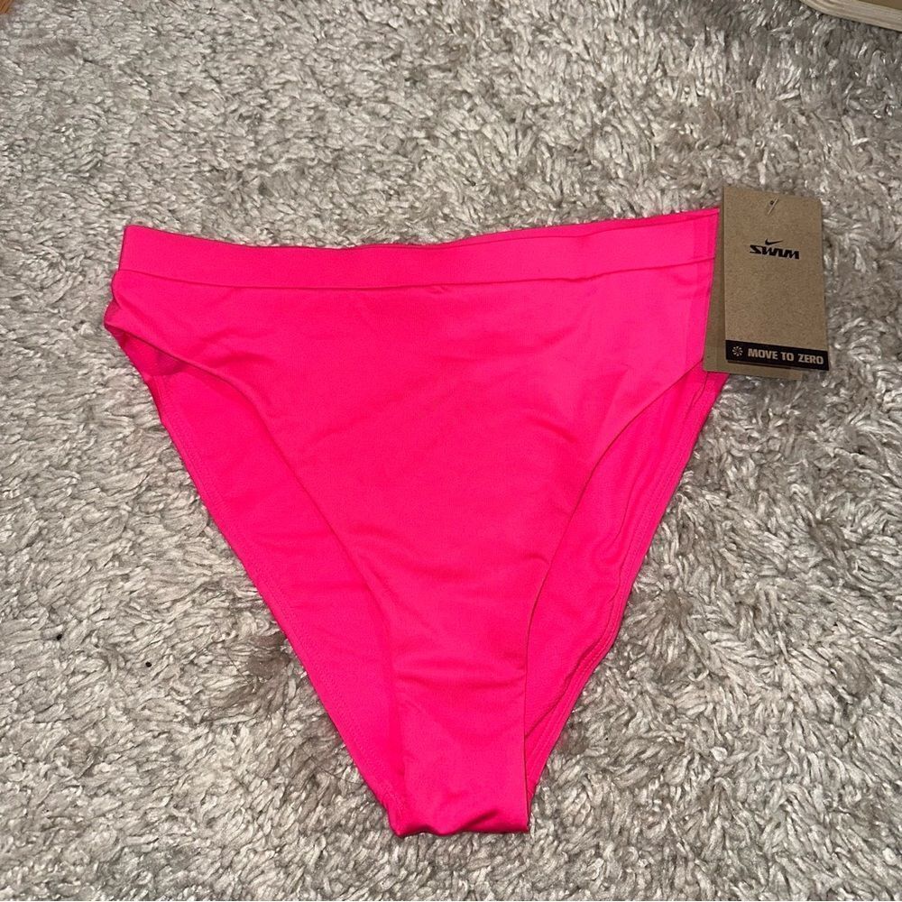 NWT Nike High-Waist Cheeky Swim Bottoms - Pink - women’s medium - Picture 3 of 7